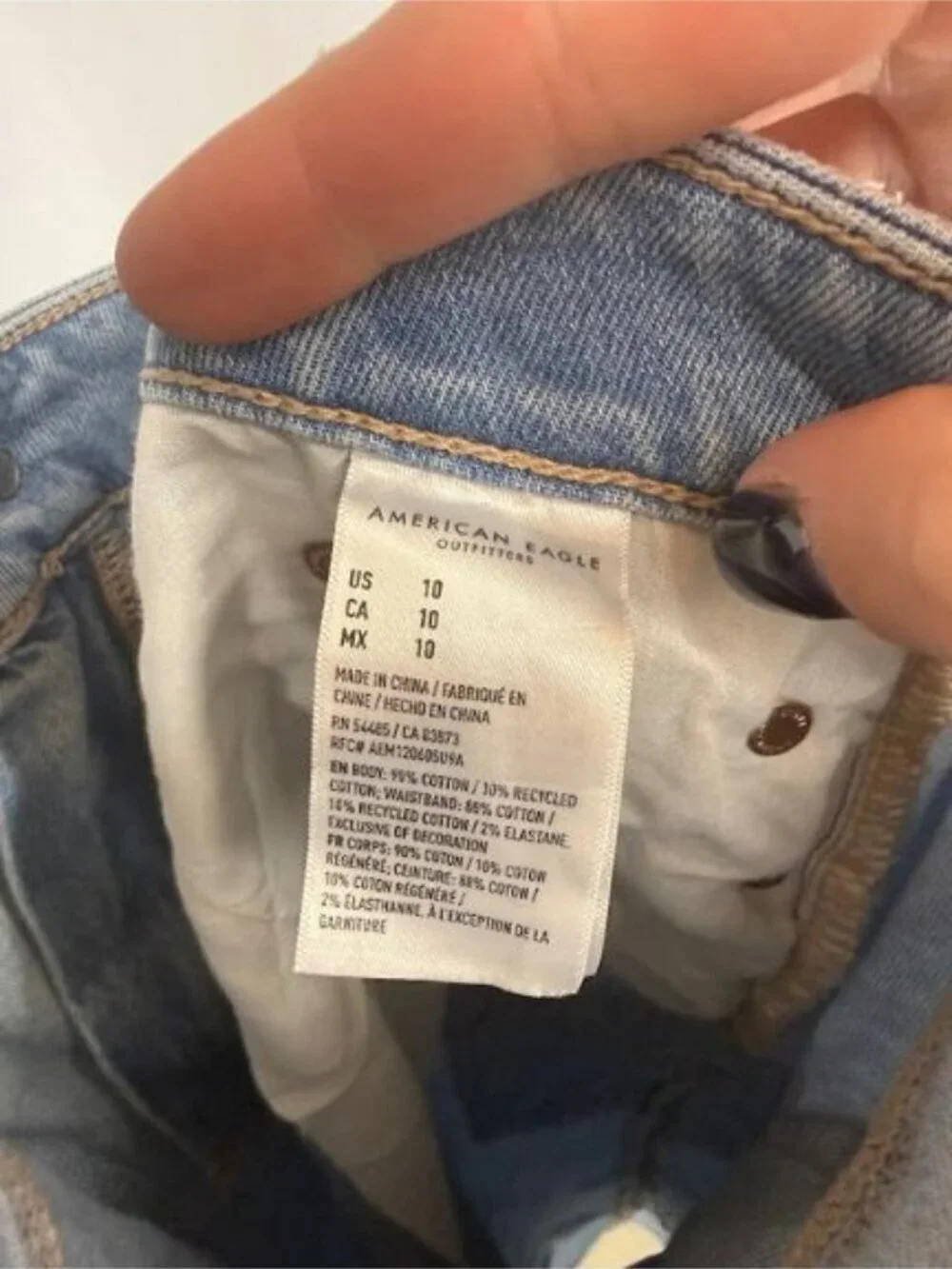 American Eagle High Rise Midi Denim Jean Skirt